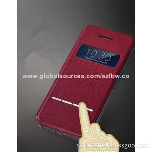 Hairline Texture Horizontal Flip Leather Case with Call Display ID and Holder, for iPhone 6